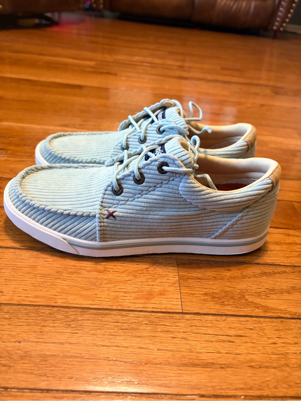 Wrangler Light Blue Corduroy Slip-On Style Sneakers